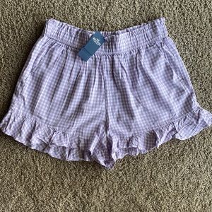 Hollister purple gingham flowy shorts
